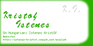 kristof istenes business card